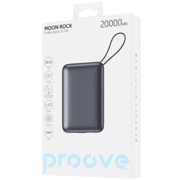 Портативний зарядний пристрій Proove Moon Rock 20000mAh 22.5W Gray